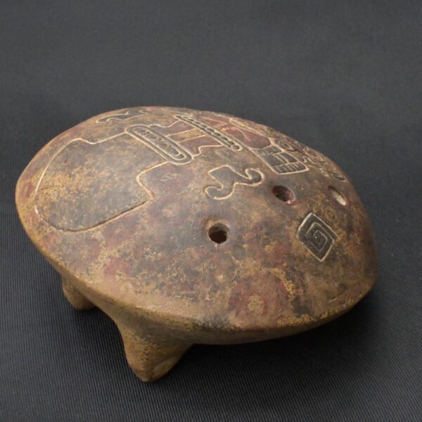 Pre-Columbian Inca Ceramic Whistle with Tumi Motif - Image 4