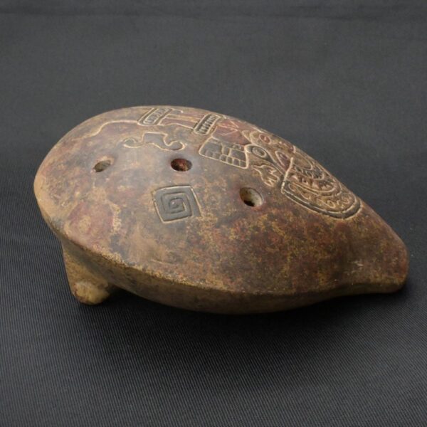 Pre-Columbian Inca Ceramic Whistle with Tumi Motif - Image 5