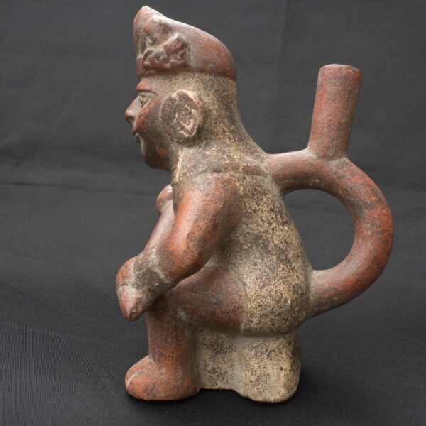 Authentic Pre-Columbian Moche Warrior Ceramic Figurine - Image 4