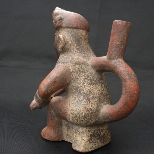 Authentic Pre-Columbian Moche Warrior Ceramic Figurine - Image 5