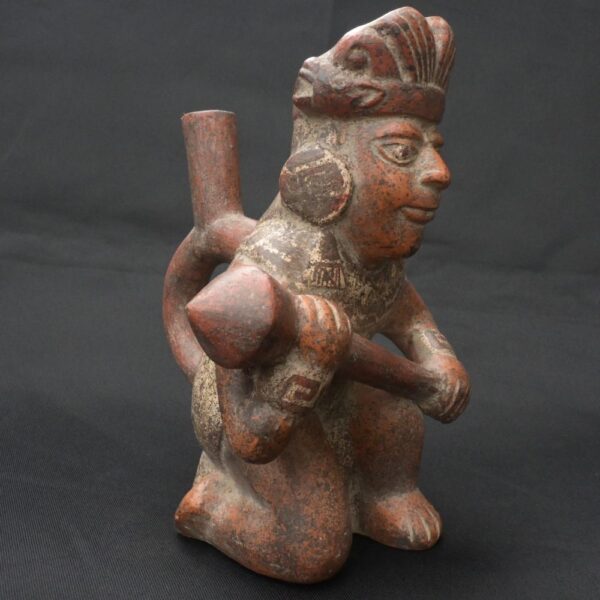Authentic Pre-Columbian Moche Warrior Ceramic Figurine - Image 9