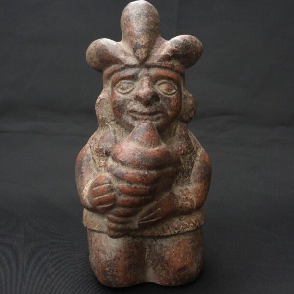 Pre-Columbian Moche Warrior Priest Ceramic Artifact - Image 2