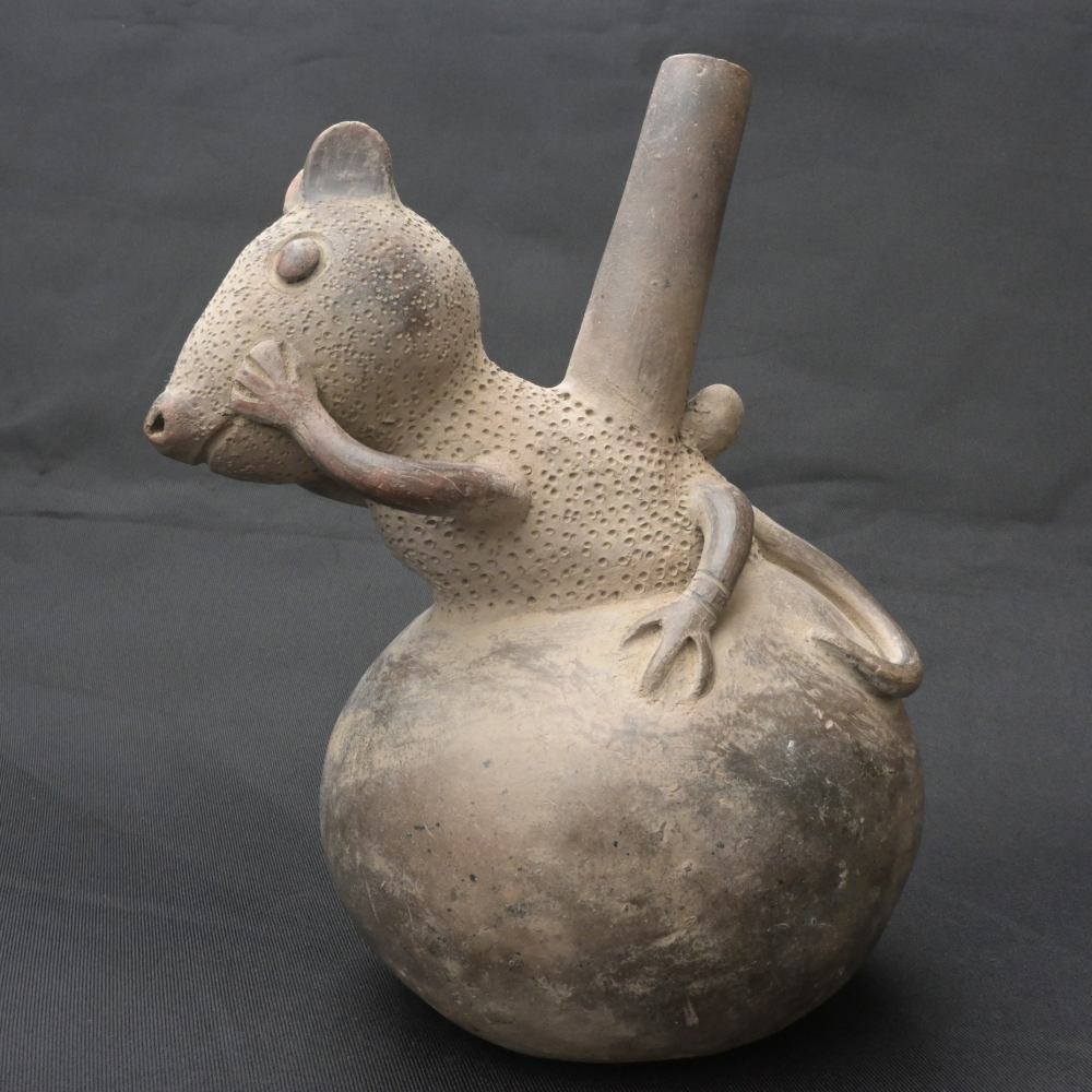 DSC_7594 Pre-Columbian Lambayeque Rodent Ceramic Whistle Artifact - Imagen 1