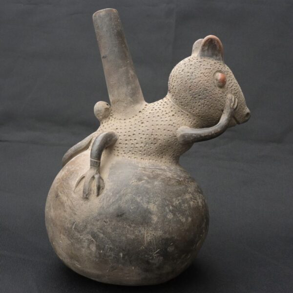 Pre-Columbian Lambayeque Rodent Ceramic Whistle Artifact - Image 5