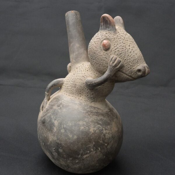 Pre-Columbian Lambayeque Rodent Ceramic Whistle Artifact - Image 6