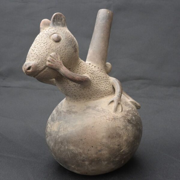 Pre-Columbian Lambayeque Rodent Ceramic Whistle Artifact - Image 8