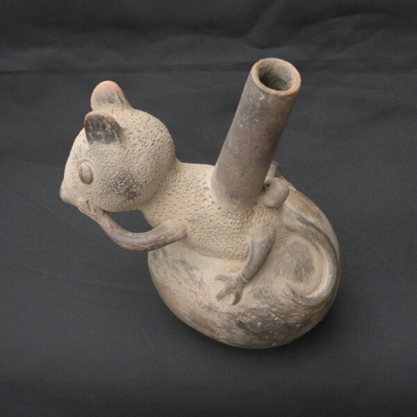 Pre-Columbian Lambayeque Rodent Ceramic Whistle Artifact - Image 9