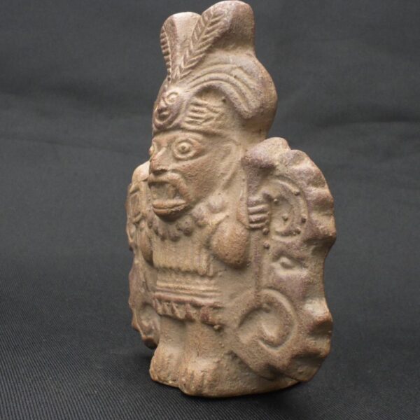 Moche Pre-Columbian Ceramic Whistle with Warrior Design - Image 2