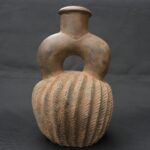 Pre-Columbian Chavin Ritual Ceramic Bottle