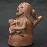 Pre-Columbian Moche Ceramic Whistle with Human Figure