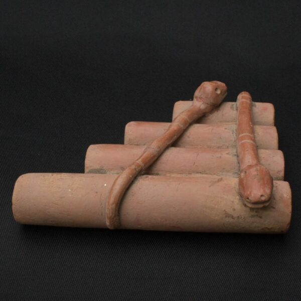 Pre-Columbian Inca Ceramic Pan Flute with Serpent Motifs - Image 2