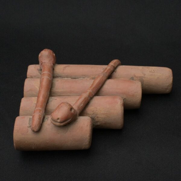 Pre-Columbian Inca Ceramic Pan Flute with Serpent Motifs - Image 4