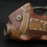 Pre-Columbian Nasca Fish Ceremonial Bottle Artifact - Imagen 12