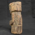 Pre-Columbian Inca Wooden Totem with Bone and Turquoise Inlays - Imagen 2