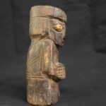 Pre-Columbian Inca Wooden Totem with Bone and Turquoise Inlays - Imagen 4