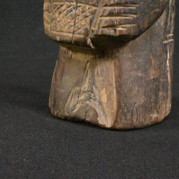 Pre-Columbian Inca Wooden Totem with Bone and Turquoise Inlays - Image 9