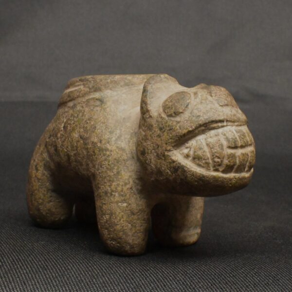 Pre-Columbian Moche Stone Mortar with Feline Motif - Image 2