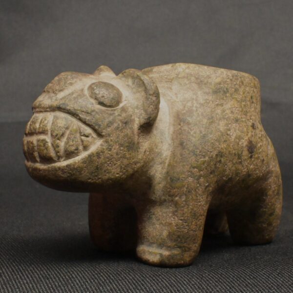 Pre-Columbian Moche Stone Mortar with Feline Motif - Image 5