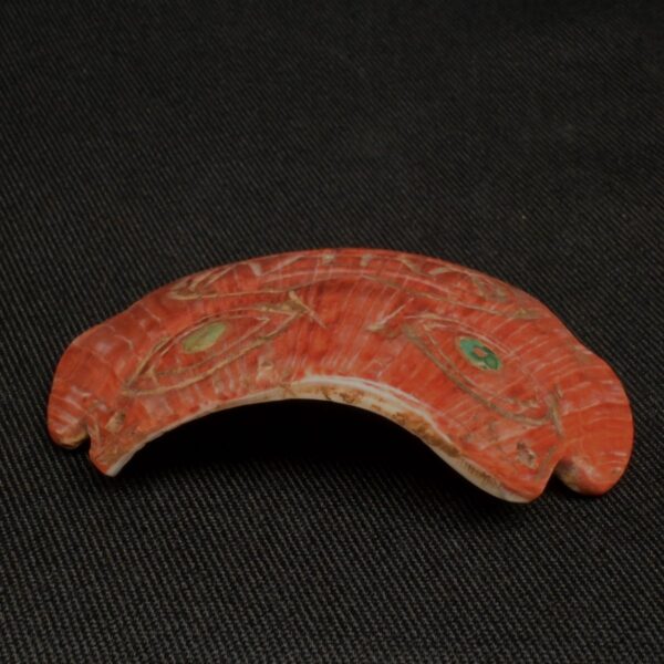 Moche Pre-Columbian Spondylus Ritual Mask with Turquoise Inlay - Image 4