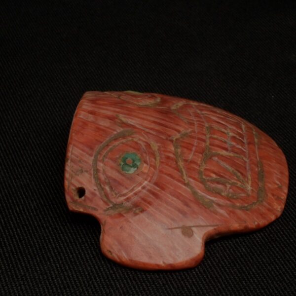 Moche Pre-Columbian Spondylus Ritual Mask with Turquoise Inlay - Image 5