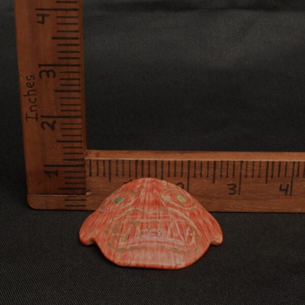 Moche Pre-Columbian Spondylus Ritual Mask with Turquoise Inlay - Image 7