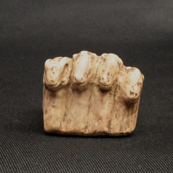 Colonial Quartz Stone Illa with Four Ram Heads - Antique Decor - Image 2