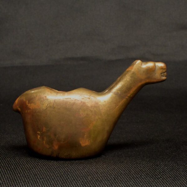 Pre-Columbian Inca Gold-Plated Metal Conopa Llama Figurine - Image 5