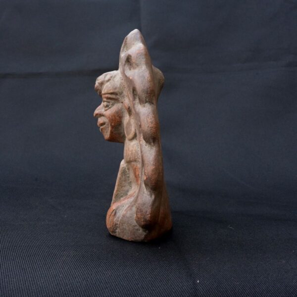 Pre-Columbian Chimu Ceramic Whistle with Warrior Figure - Image 2