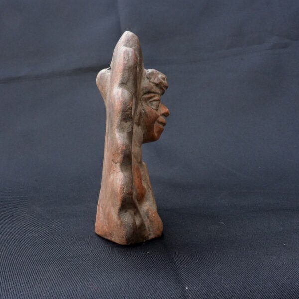 Pre-Columbian Chimu Ceramic Whistle with Warrior Figure - Image 4