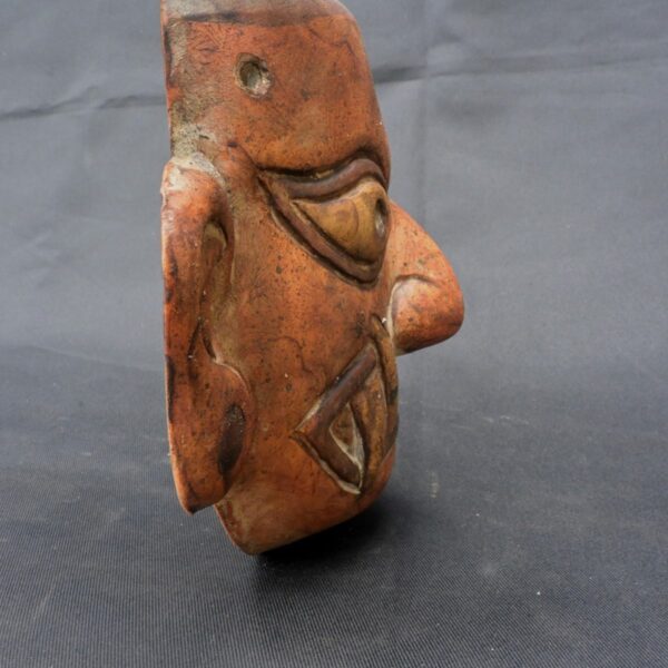 Pre-Columbian Chimu Ceremonial Mask with Bold Colors - Image 4