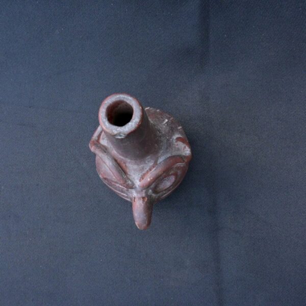 Pre-Columbian Moche Ceramic Whistle with Bird Head Design - Image 6