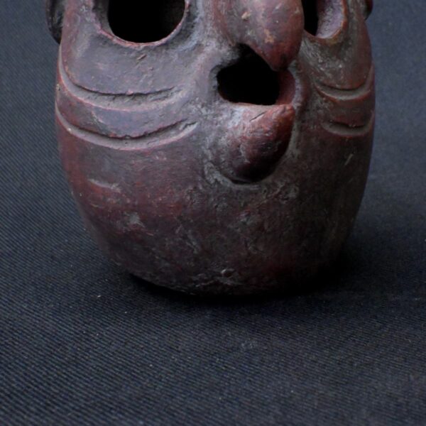 Pre-Columbian Moche Ceramic Whistle with Bird Head Design - Image 7