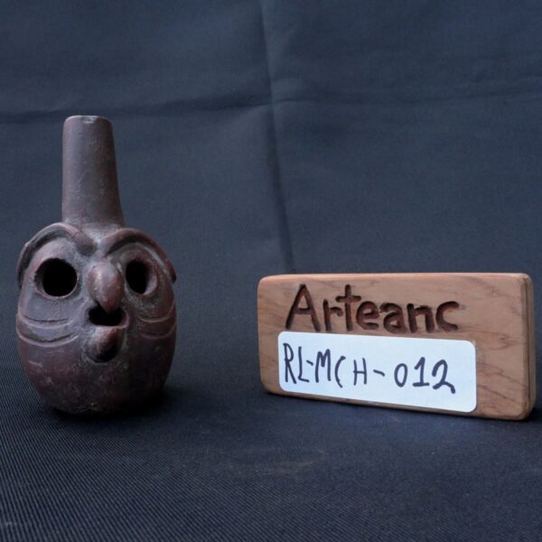 Pre-Columbian Moche Ceramic Whistle with Bird Head Design - Image 11