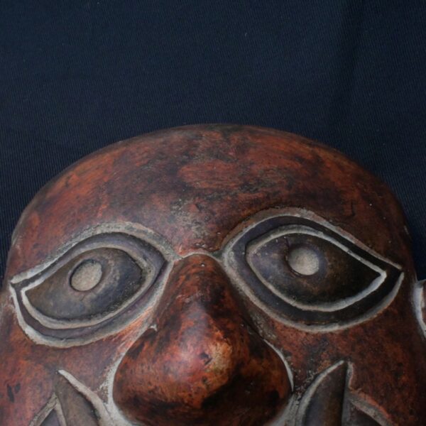 Chimu Pre-Columbian Ceramic Mask with Feline Features - Image 8