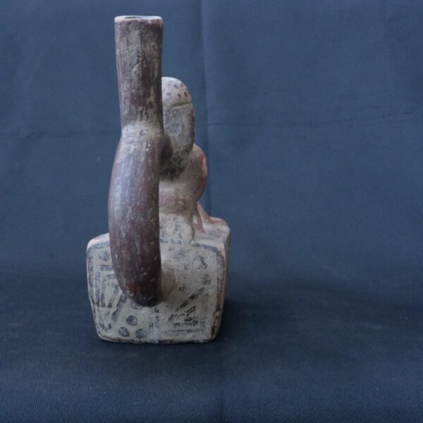 Pre-Columbian Moche Erotic Ceramic Bottle Artifact - Image 3