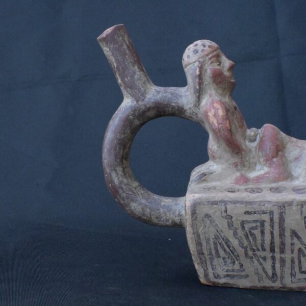 Pre-Columbian Moche Erotic Ceramic Bottle Artifact - Image 7