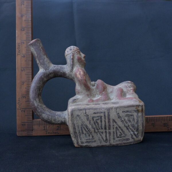 Pre-Columbian Moche Erotic Ceramic Bottle Artifact - Image 10