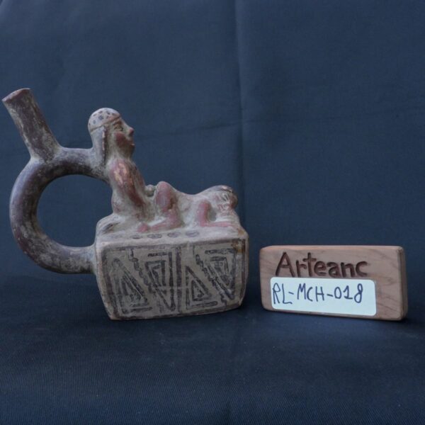 Pre-Columbian Moche Erotic Ceramic Bottle Artifact - Image 11
