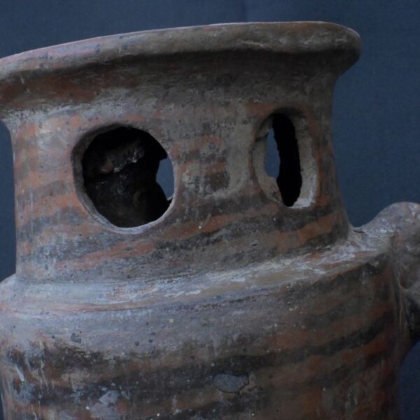 Unique Pre-Columbian Vicus Ceramic Whistle with Intricate Design - Image 8