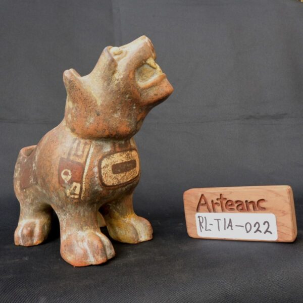 Pre-Columbian Tiahuanaco Ceramic Puma Container - Image 13