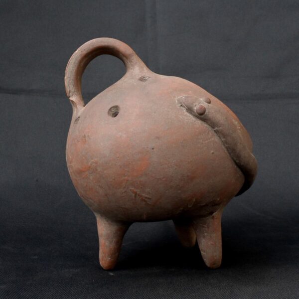 Pre-Columbian Inca Ceramic Incense Burner with Serpent Motifs - Image 4