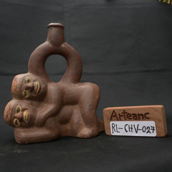 Pre Columbian Chavin Ceramic Erotic Bottle Ceremonial Artifact Peru - Image 10