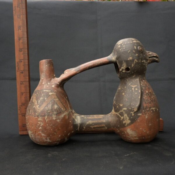 Pre Columbian Inca Ceramic Water Whistle Ritual Artifact - Image 8