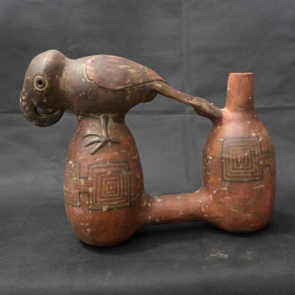 Pre Columbian Inca Ceramic Water Whistle Ritual Artifact - Image 3