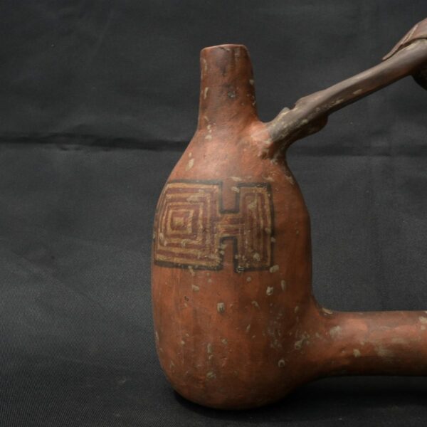 Pre Columbian Inca Ceramic Water Whistle Ritual Artifact - Image 7