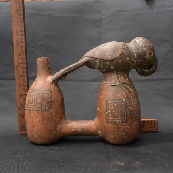 Pre Columbian Inca Ceramic Water Whistle Ritual Artifact - Image 10