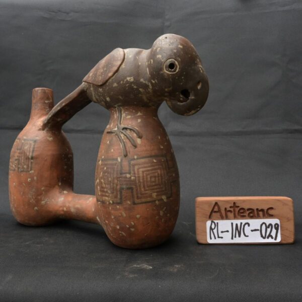 Pre Columbian Inca Ceramic Water Whistle Ritual Artifact - Image 11