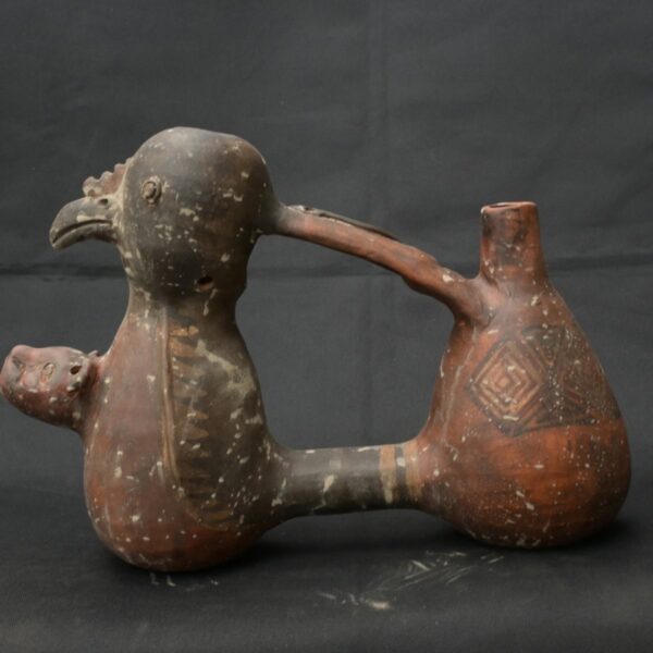 Pre Columbian Inca Ceramic Water Whistle Ritual Artifact - Image 3