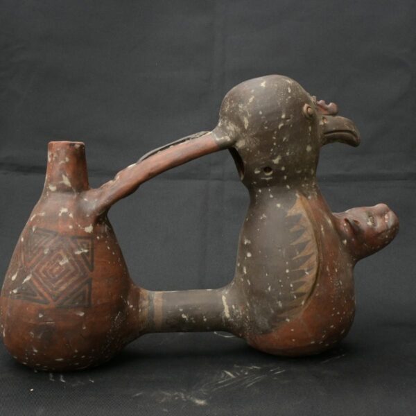 Pre Columbian Inca Ceramic Water Whistle Ritual Artifact - Image 5