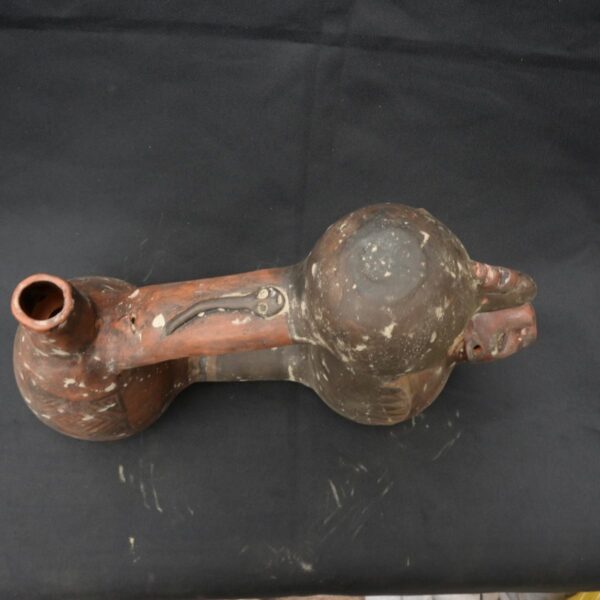 Pre Columbian Inca Ceramic Water Whistle Ritual Artifact - Image 7